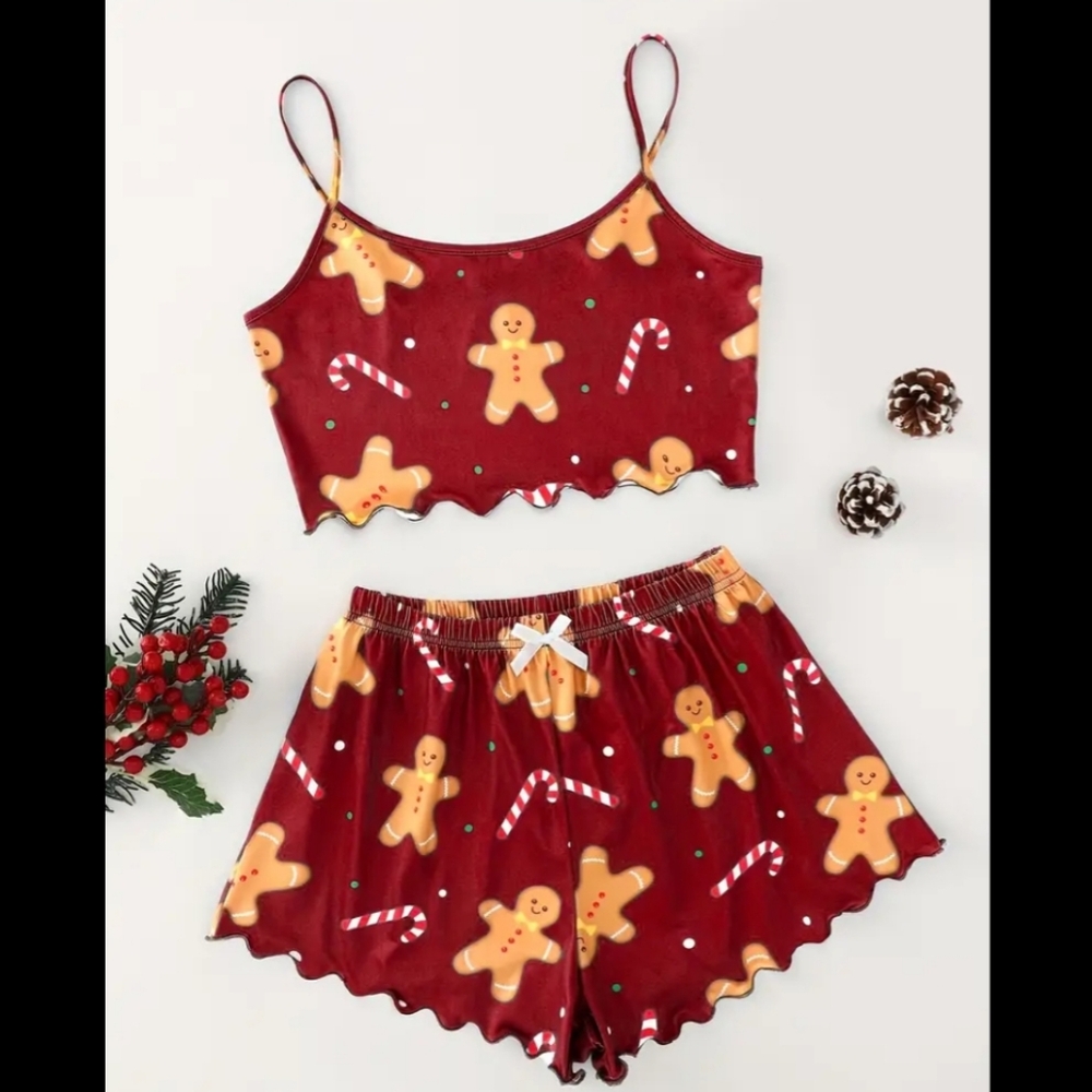 Red Gingerbread PJ Set